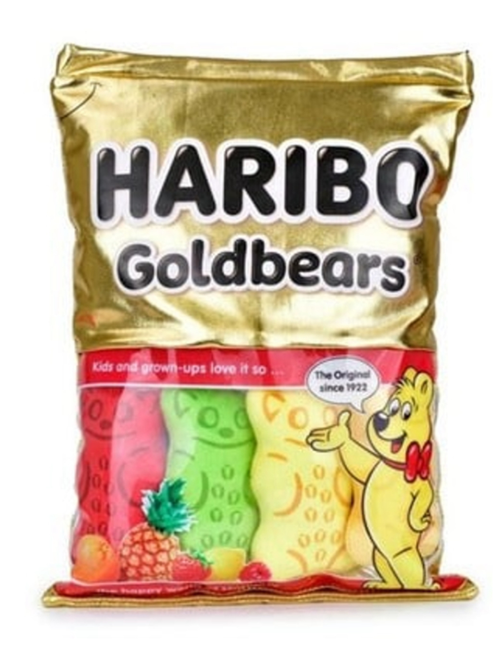 Haribo Goldbears Gummy Bears Throw Pillow W/ Mini Plush Bear Pieces Inside NEW